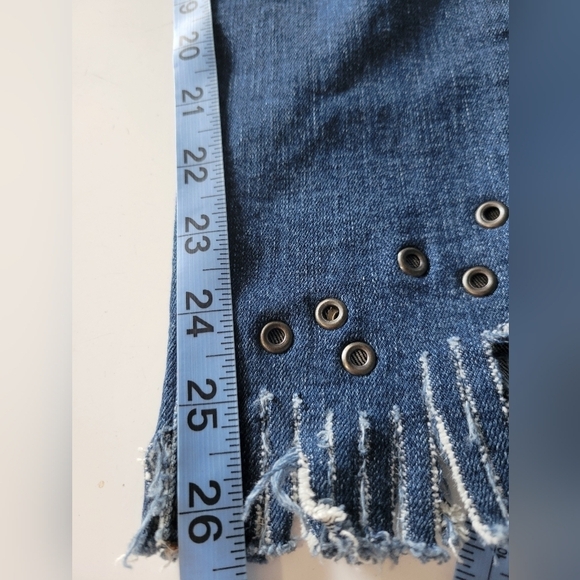 Zara Basic Z1975 Fringe Blue Jeans Size 4 - Picture 6 of 8